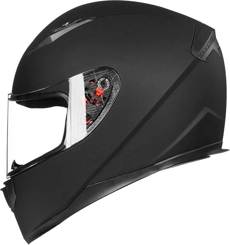 ILM Full Face Motorcycle Street Bike Helmet with Removable Winter Neck Scarf + 2 Visors DOT Model -313 (L, Matte Black) - Image 3